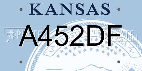 A452DF Kansas License Plate