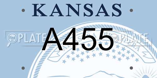 A455 Kansas License Plate