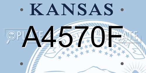 A4570F Kansas License Plate