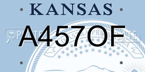 A457OF Kansas License Plate