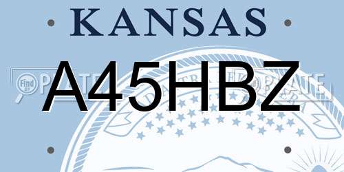 A45HBZ Kansas License Plate