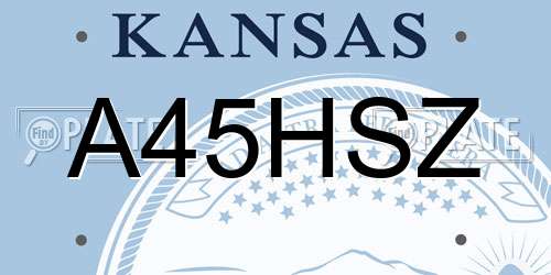 A45HSZ Kansas License Plate