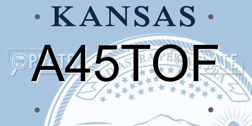 A45TOF Kansas License Plate