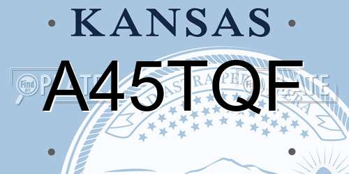 A45TQF Kansas License Plate
