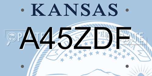 A45ZDF Kansas License Plate