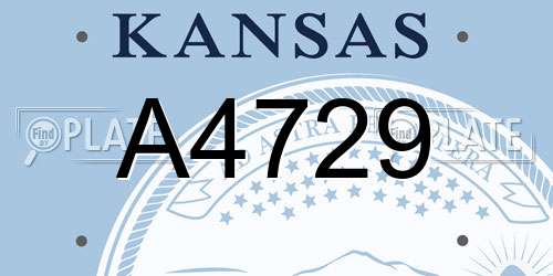 A4729 Kansas License Plate