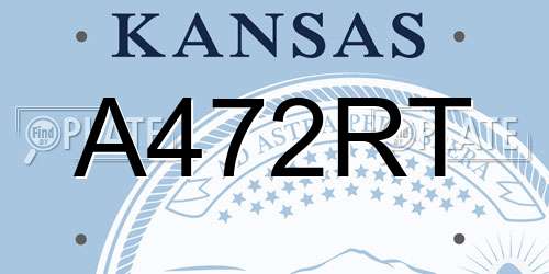 A472RT Kansas License Plate