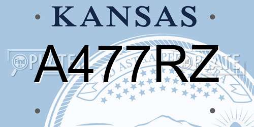 A477RZ Kansas License Plate