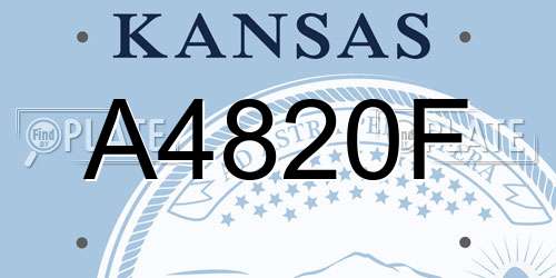 A4820F Kansas License Plate