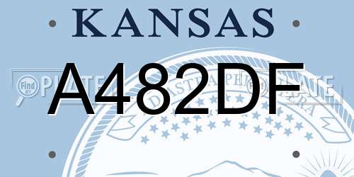 A482DF Kansas License Plate