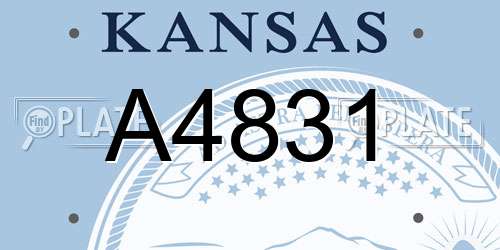 A4831 Kansas License Plate