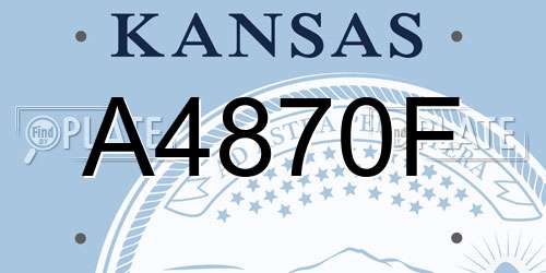 A4870F Kansas License Plate