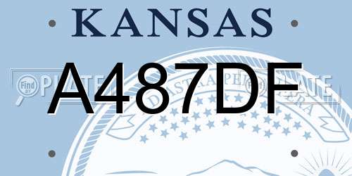 A487DF Kansas License Plate