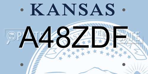 A48ZDF Kansas License Plate
