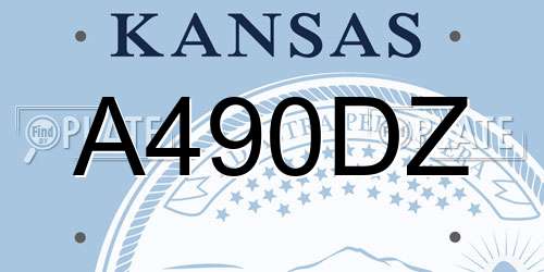 A490DZ Kansas License Plate