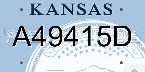 A49415D Kansas License Plate