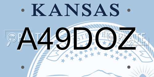 A49DOZ Kansas License Plate