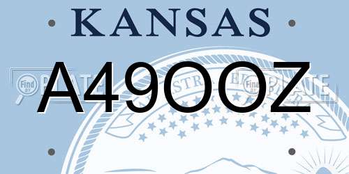A49OOZ Kansas License Plate