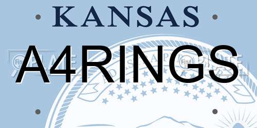 A4RINGS Kansas License Plate