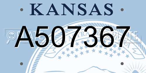 A507367 Kansas License Plate