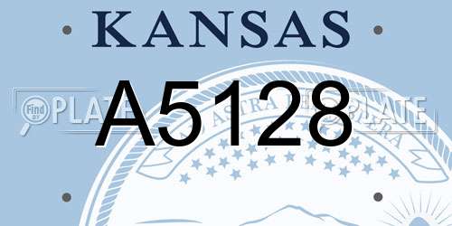 A5128 Kansas License Plate