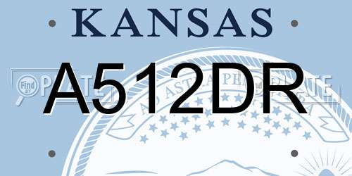 A512DR Kansas License Plate