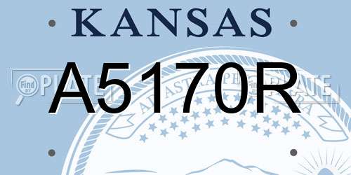 A5170R Kansas License Plate