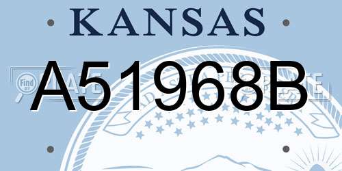 A51968B Kansas License Plate