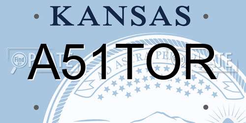 A51TOR Kansas License Plate