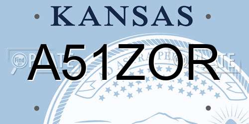 A51ZOR Kansas License Plate