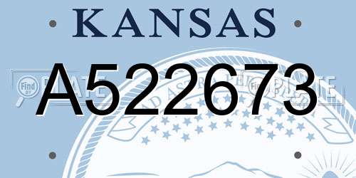 A522673 Kansas License Plate