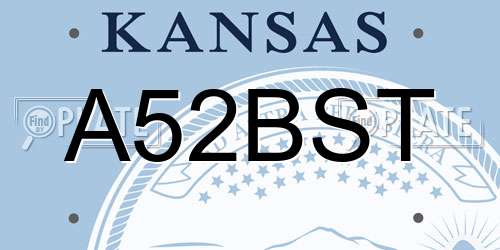 A52BST Kansas License Plate