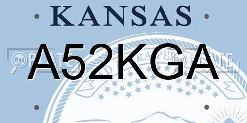 A52KGA Kansas License Plate