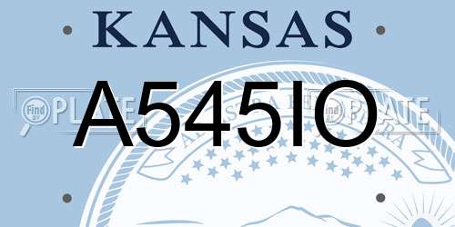 A545IO Kansas License Plate