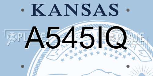 A545IQ Kansas License Plate