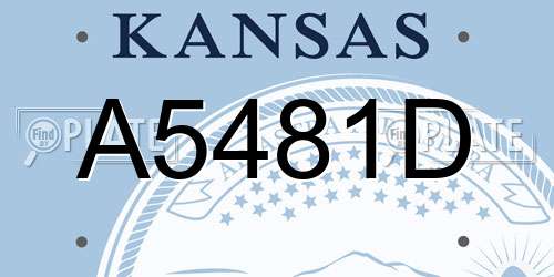 A5481D Kansas License Plate