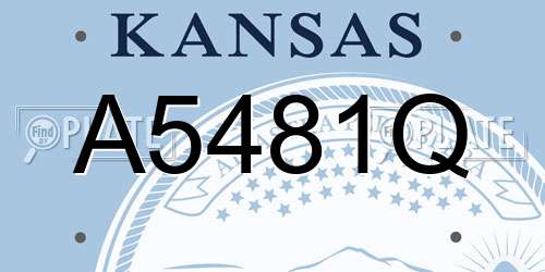 A5481Q Kansas License Plate