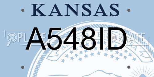 A548ID Kansas License Plate