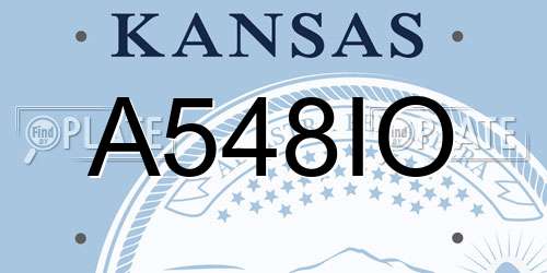 A548IO Kansas License Plate