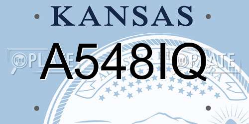 A548IQ Kansas License Plate
