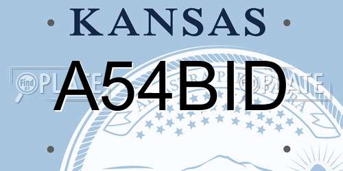 A54BID Kansas License Plate