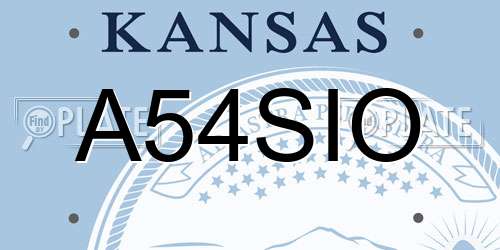A54SIO Kansas License Plate
