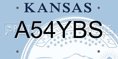 A54YBS Kansas License Plate