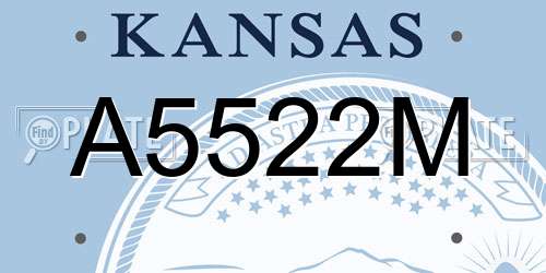 A5522M Kansas License Plate