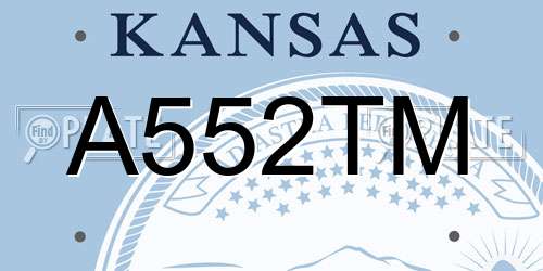 A552TM Kansas License Plate