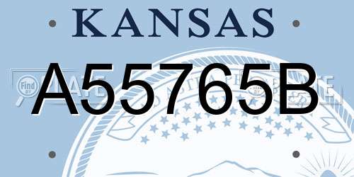 A55765B Kansas License Plate