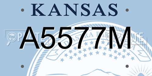 A5577M Kansas License Plate