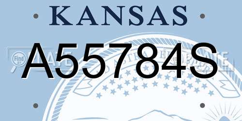 A55784S Kansas License Plate
