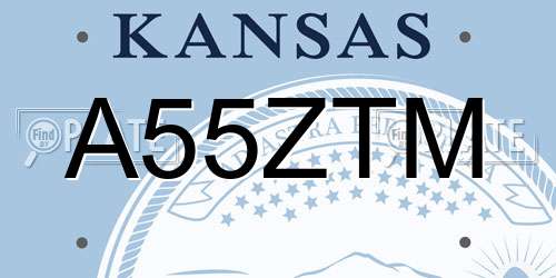 A55ZTM Kansas License Plate