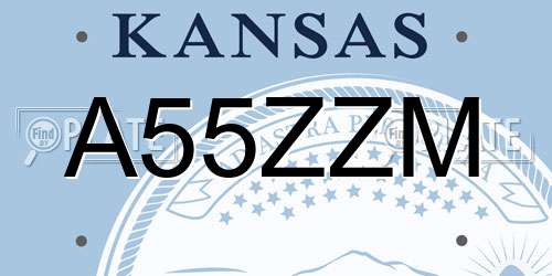 A55ZZM Kansas License Plate